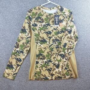 BASSDASH Hunting‎ Camo Performance Long Sleeve Shirt Mens Medium UPF-50+ Fishing